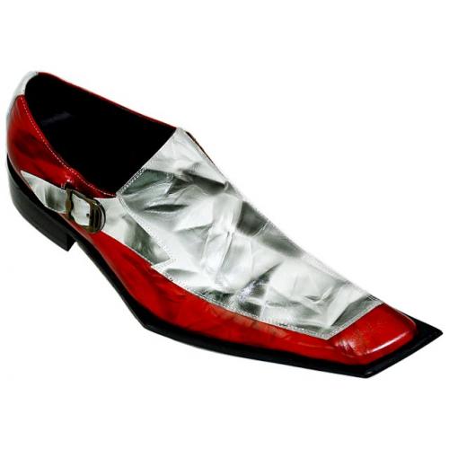 Zota Red/Marble Grey design Diagonal Toe Shoes 838-4